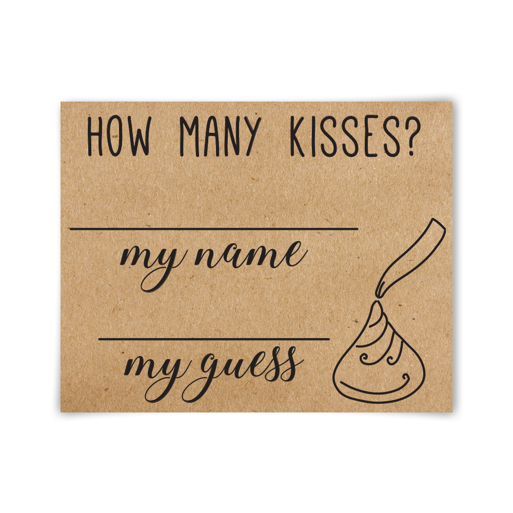 Free template guess how many kisses free printable