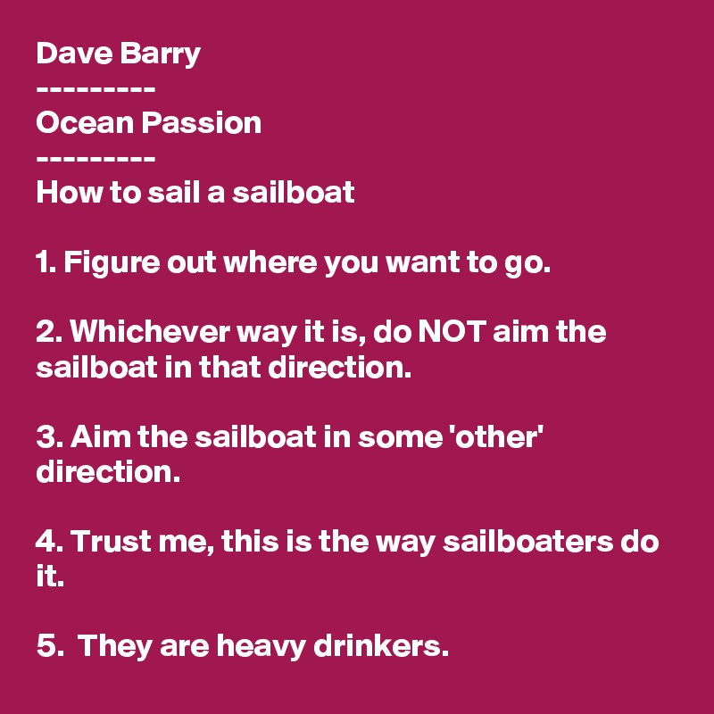 Dave barry how to sail a sailboat